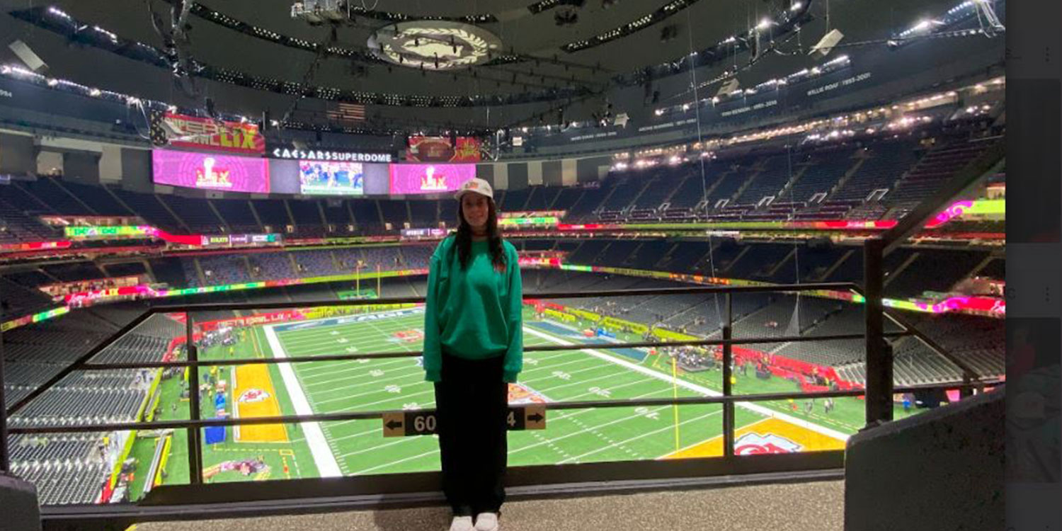 Abby Brunner in Superdome.